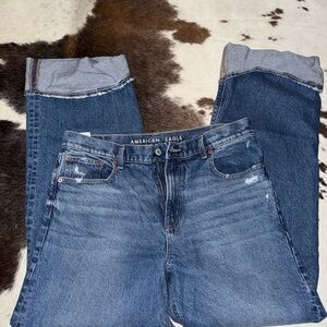 American Eagle Outfitters Blue Flare Wide Leg Jeans